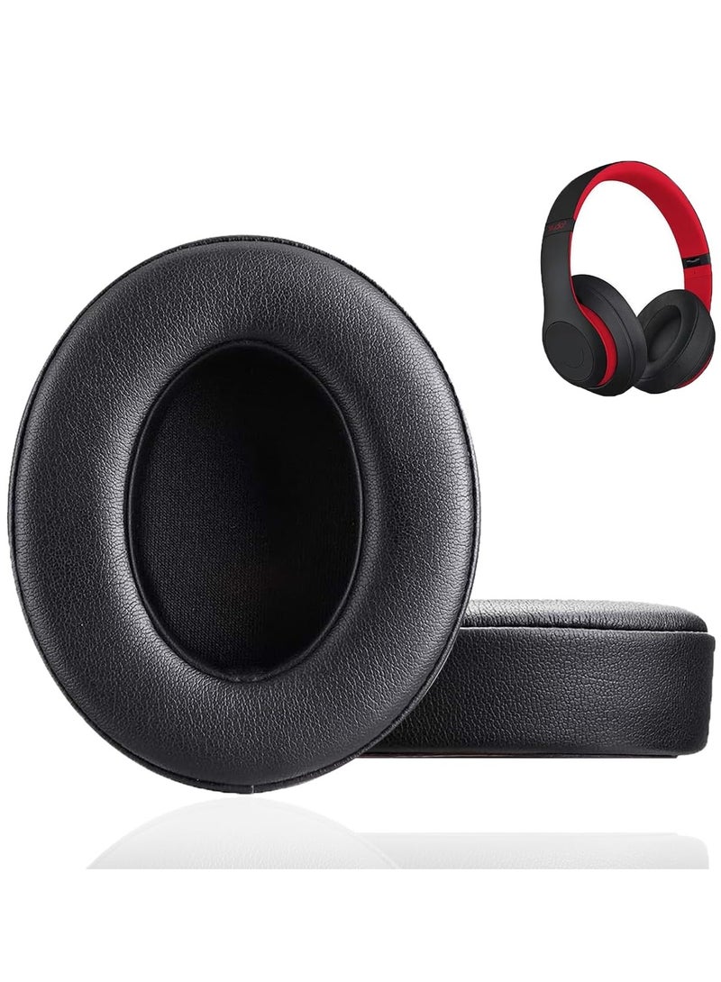 Replacement Ear Pads Cushions for Beats Studio 2 & Studio 3 Wired & Wireless Headphones Earpads with Soft Protein Leather Noise Isolation Memory Foam - (Black)  - Image 1