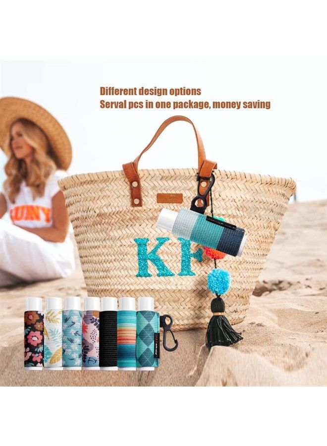 Generic HEYSKAY Lip Balm Holder Sleeves Keychain Chapstick Elastic Sleeves (Floral patterns)  - Image 2