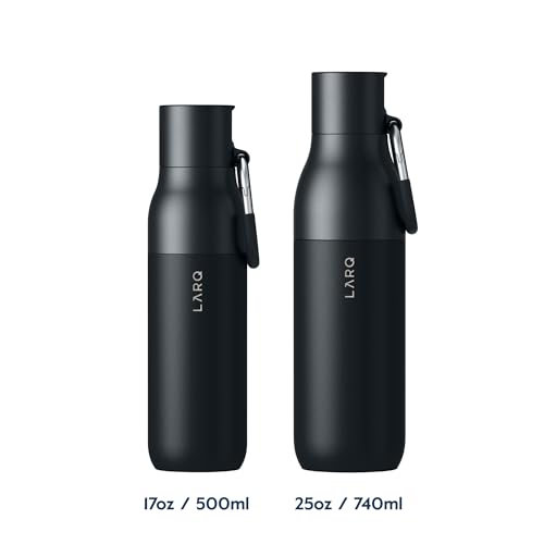 LARQ Bottle Flip Top 17 oz - Insulated Reusable Stainless Steel Water Bottle With Straw | BPA Free | For Sports, Gym, and Travel | Keep Drinks Cold for 24 Hours | Granite White - Image 2
