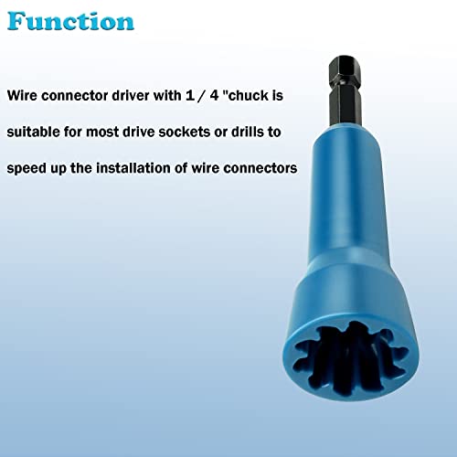 Kujunpao Wire Twisting Spinner,Spin-Twist Wire Connector Socket,Wire twist tool with 1/4" Chuck(Blue) - Image 5
