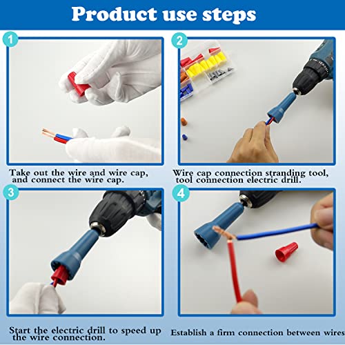 Kujunpao Wire Twisting Spinner,Spin-Twist Wire Connector Socket,Wire twist tool with 1/4" Chuck(Blue) - Image 4