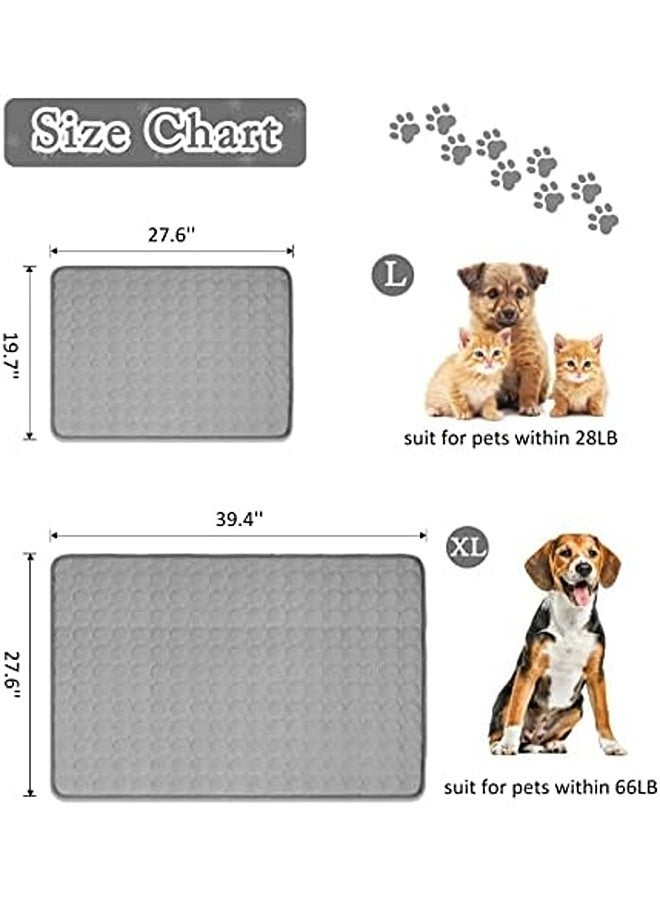 SKY-TOUCH Self-Cooling Mat for Dogs & Cats | Large Ice Silk Chill Pad for Hot Weather | Breathable, Non-Toxic, Washable Pet Cooling Blanket for Summer – Gray - Image 4