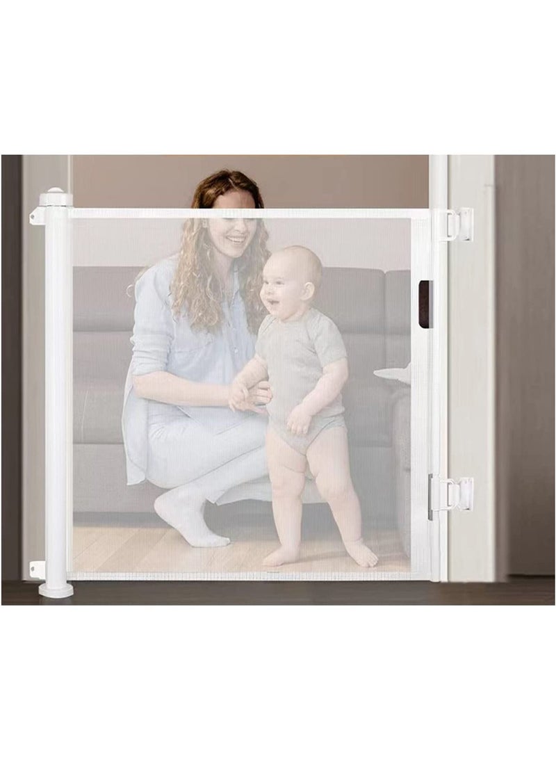 Safety Gate Retractable Baby Mesh Gate for Stairs Doorways for Babies and Pets