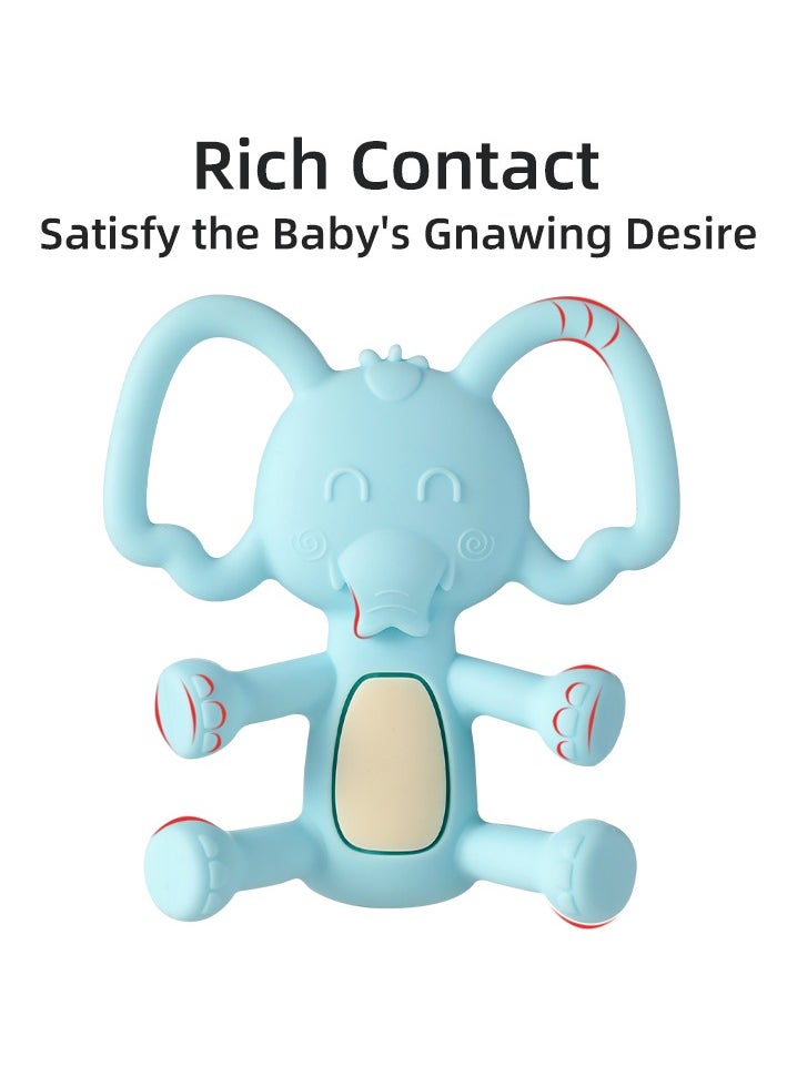Twisoo Twisoo Elephant Silicone Baby Teether - BPA-Free Food Grade Teething Toy for Infants 6-12 Months, Soft Gum Soothing Chewing Toy, Easy-to-Grasp Design ( Blue )  - Image 2