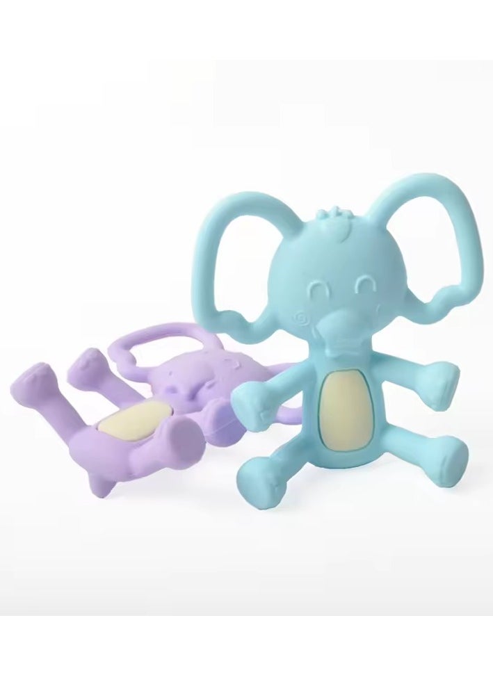 Twisoo Twisoo Elephant Silicone Baby Teether - BPA-Free Food Grade Teething Toy for Infants 6-12 Months, Soft Gum Soothing Chewing Toy, Easy-to-Grasp Design ( Blue )  - Image 5