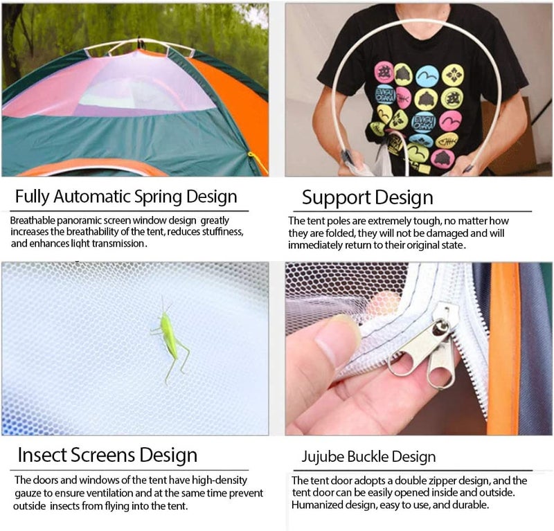 Styxon Tents for Camping, 2-3 Person Camping Tent, Dome Tent, Double-Layer Waterproof Family Tent for Hiking Backpacking | 213 X 152 X 111 CM | Multicolor - Image 4