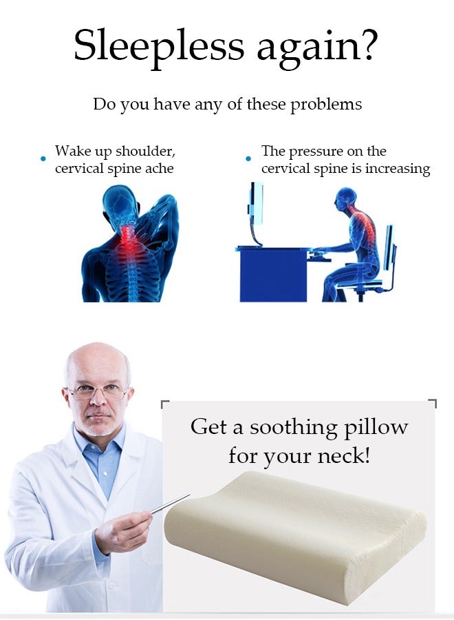 إسكدنيا وسادة رقبة لتخفيف آلام الرقبة، وسادة رقبة من رغوة الذاكرة للنوم، وسادة تبريد مريحة للنائم الجانبي، وسادة شطيرة طبية قابلة للتعديل، كوين - Image 3