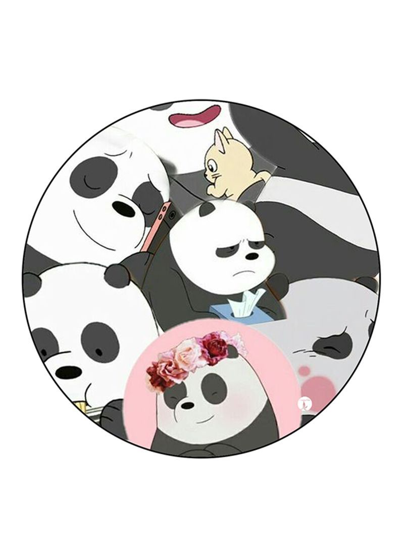 We Bare Bears Printed Mouse Pad Round  Multicolour