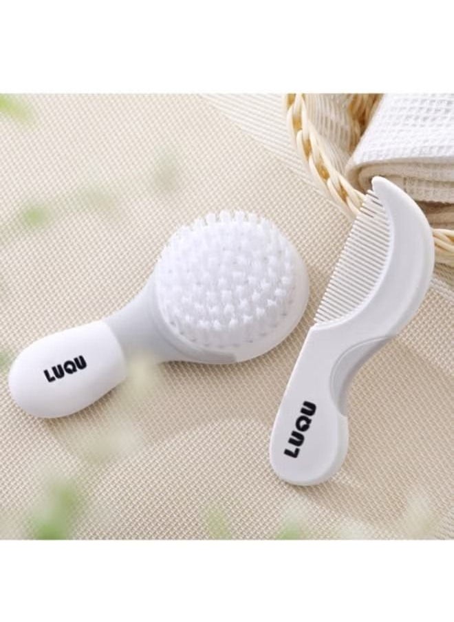 Gonice Comb And Brush Set-White/Grey  - Image 5