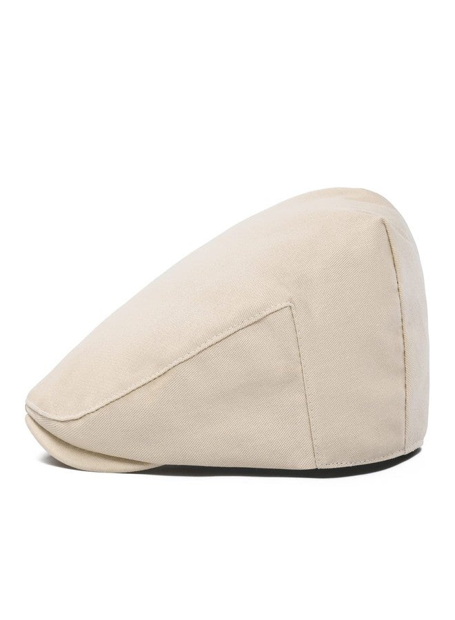 STARANCE Men's Cotton Ivy Gatsby Newsboy Hat Summer Driving Scally Cap Thin (Khaki, 7 1/2) - Image 2