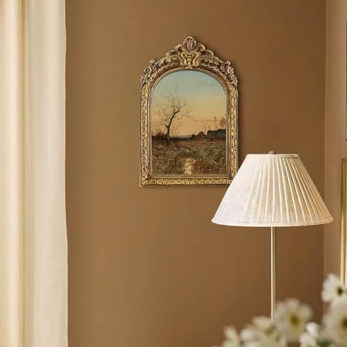 FOLKOR Canvas Wall Art with Vintage Gold Picture Frame Countryside Village Landscape Posters Prints for Bedroom Dining Room Kitchen Decor Retro Sunset Artwork for Home Office Gallery Wall 5x7 - Image 3