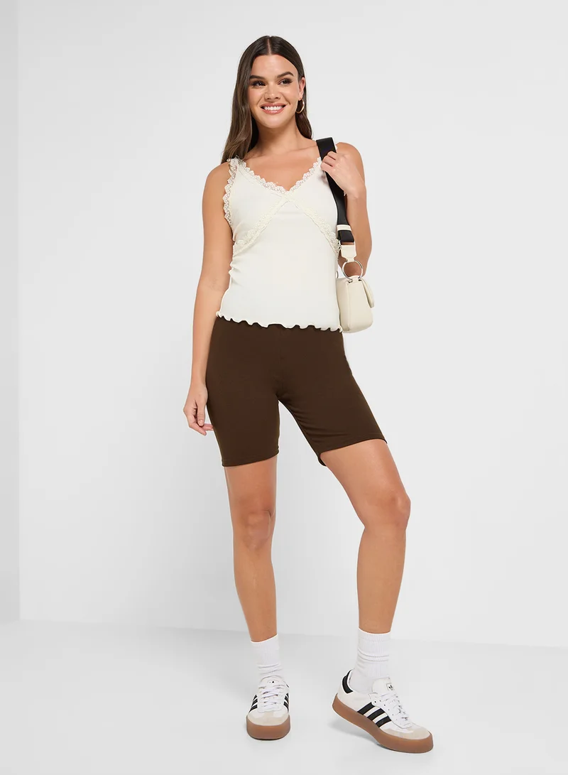 Ginger Basics Lace Ribbed Cami