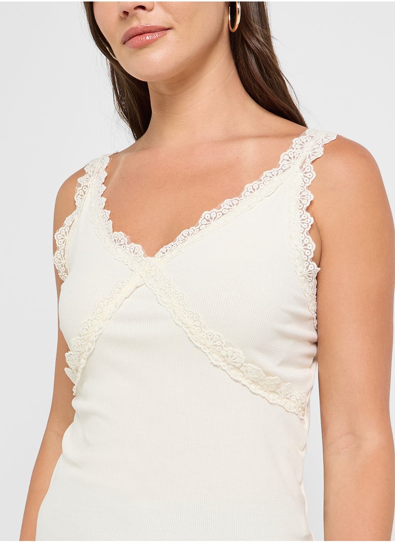 Ginger Basics Lace Ribbed Cami  - Image 3
