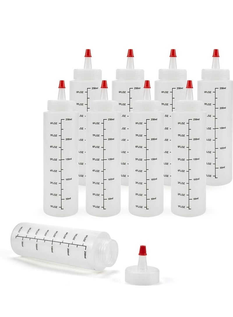 Loquat 12 Pack 8 oz. Condiment Squeeze Bottles with Red Tips - Plastic for Ketchup, Sauces, Crafts - Image 3