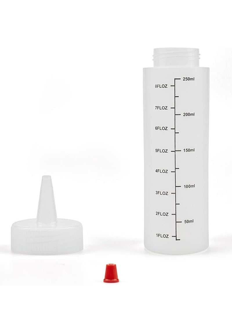 Loquat 12 Pack 8 oz. Condiment Squeeze Bottles with Red Tips - Plastic for Ketchup, Sauces, Crafts - Image 2