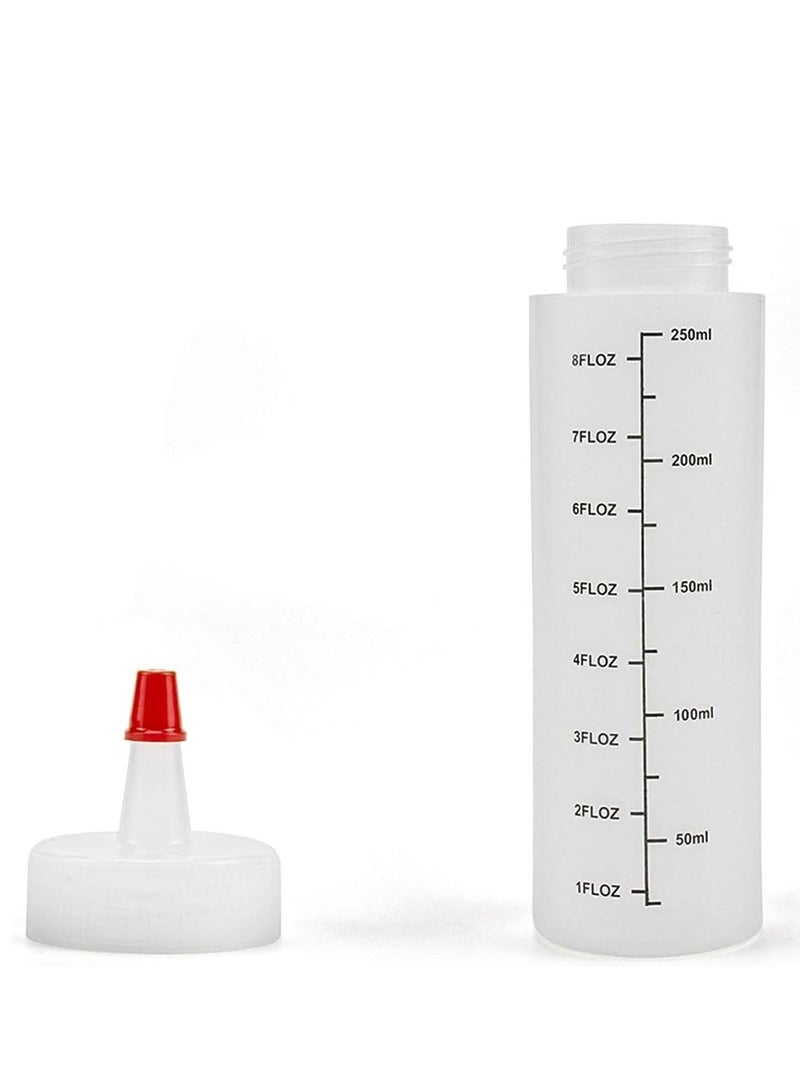 Loquat 12 Pack 8 oz. Condiment Squeeze Bottles with Red Tips - Plastic for Ketchup, Sauces, Crafts - Image 5