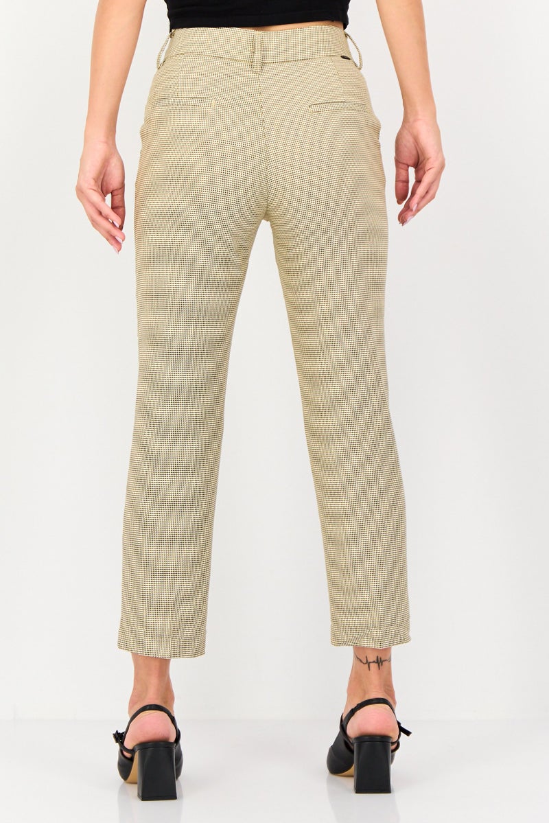 Reiko Women Cigarette Fit Grid Pattern Straight Leg Pants, Multicolor - Image 2