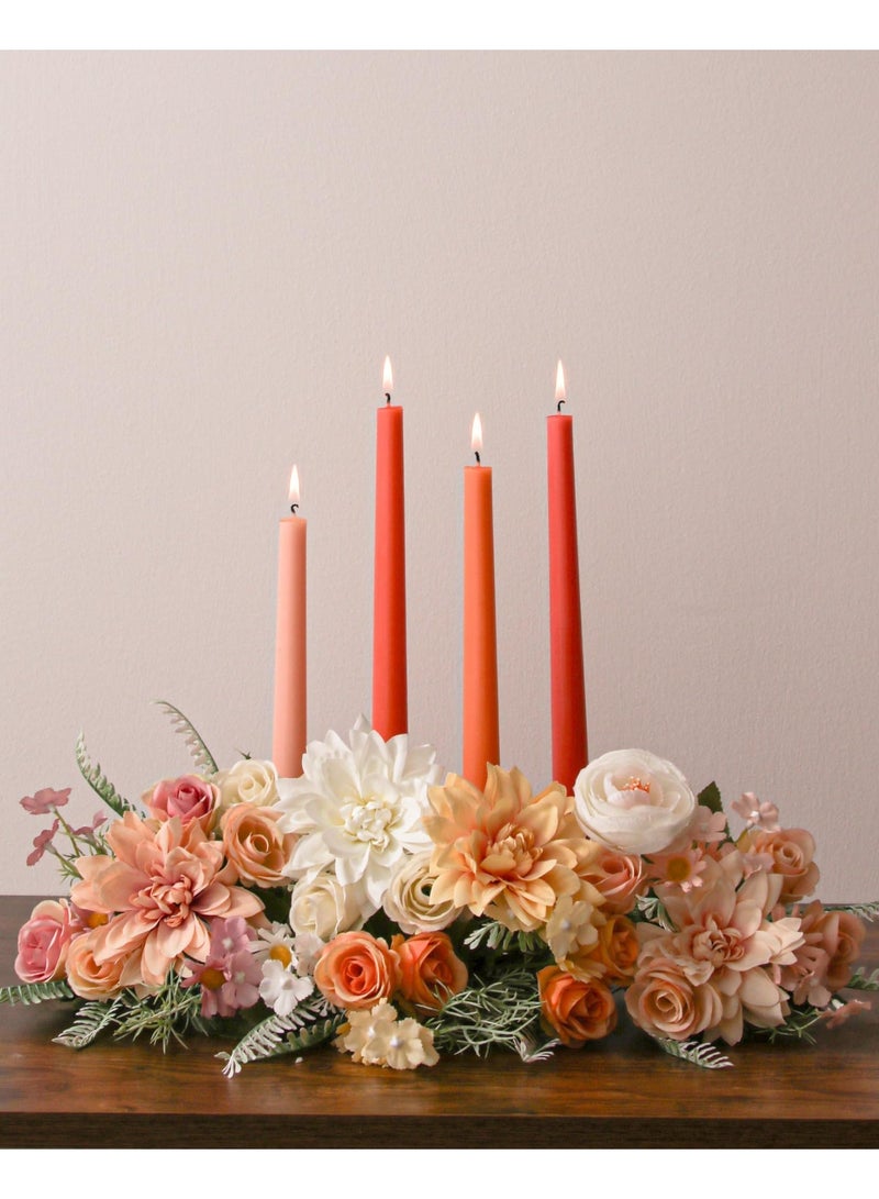 Taper Candles 10 Inch Orange Set of 12 Unscented, Dripless, Smokeless Long Tall Tapered Candlesticks Wedding Home Decor Dinner Natural Color Series  - Image 3