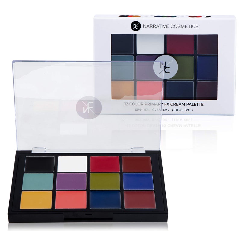 Narrative Cosmetics 12Color Primary FX Cream Palette Professional Quick Drying Waterproof SFX Makeup for the Stage Film Costumes Cosplay