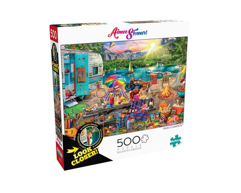 Buffalo Games - Aimee Stewart - Family Campsite - 500 Piece Jigsaw Puzzle with Hidden Images - Image 3