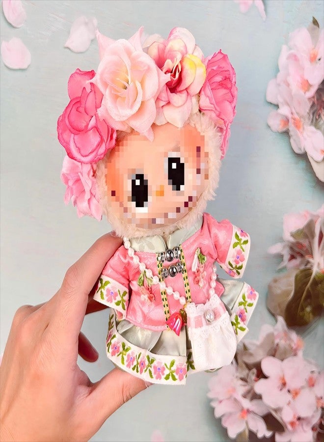 Bandfol 2025 Clothes for La Boo Boo(no Dolls), 4PCS Suit with Flowered Hat Designed for Lububu Doll Clothes, Multiple Stylish Outfit, Used for Your 15&17cm Dolls (Suit I) - Image 5