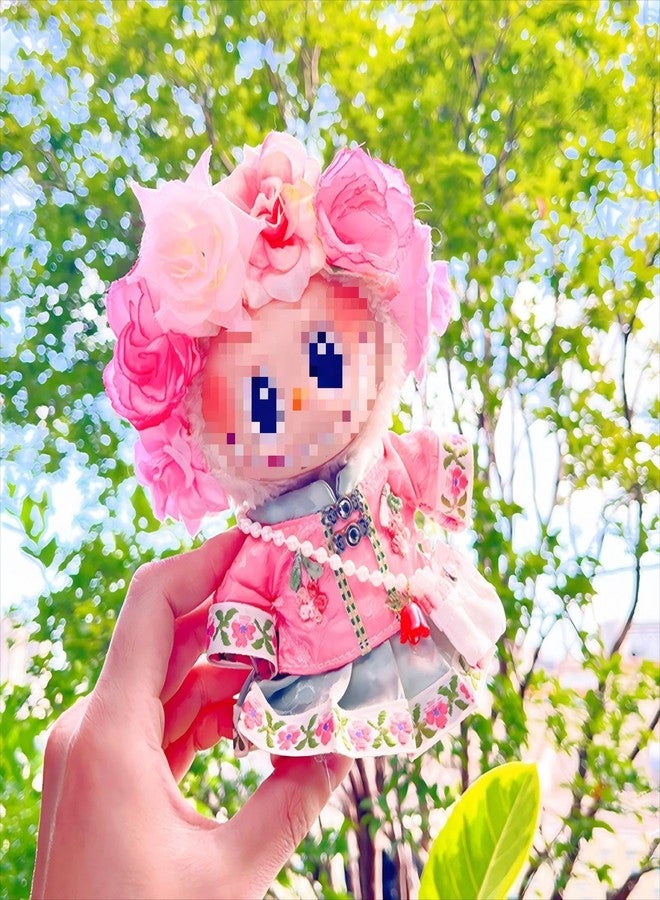 Bandfol 2025 Clothes for La Boo Boo(no Dolls), 4PCS Suit with Flowered Hat Designed for Lububu Doll Clothes, Multiple Stylish Outfit, Used for Your 15&17cm Dolls (Suit I) - Image 3
