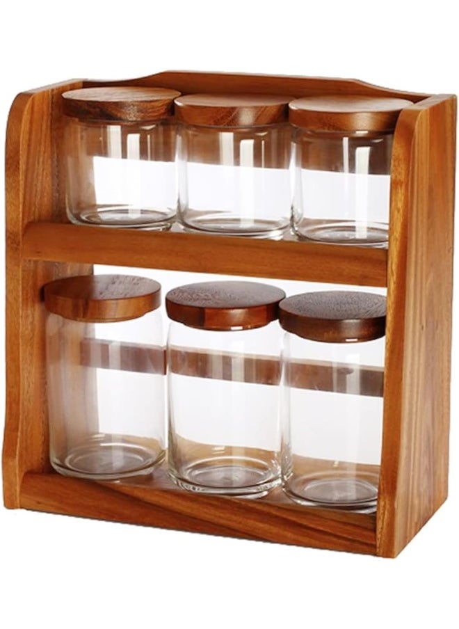 6 Pieces Canister Set with Wooden Stand, Brown, 32 x 30 x 14 cm - pzsku/Z31039CEEB51B7256E6D6Z/45/_/1732199413/35b4b0b4-3f89-4b61-8137-085009fb3702