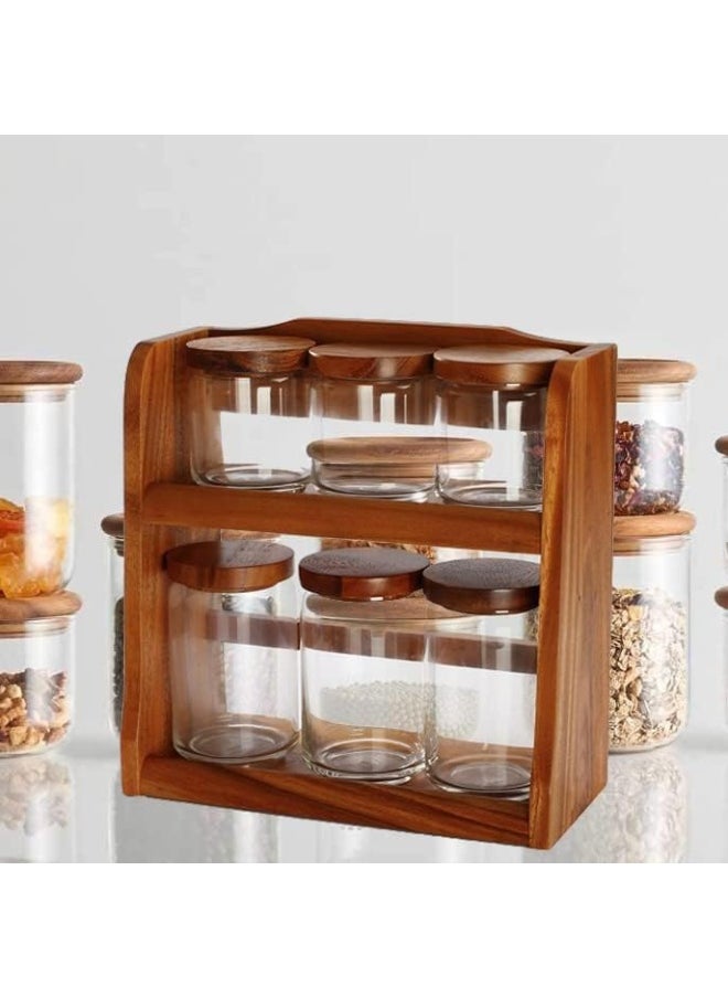 6 Pieces Canister Set with Wooden Stand, Brown, 32 x 30 x 14 cm - pzsku/Z31039CEEB51B7256E6D6Z/45/_/1732199413/50ce63aa-f97d-4d43-a744-1ca81623b308