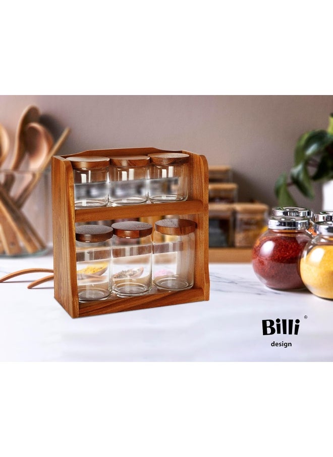 6 Pieces Canister Set with Wooden Stand, Brown, 32 x 30 x 14 cm - pzsku/Z31039CEEB51B7256E6D6Z/45/_/1732199414/fe6e148b-e6e2-4fb1-9387-5a4b57e5fbe0