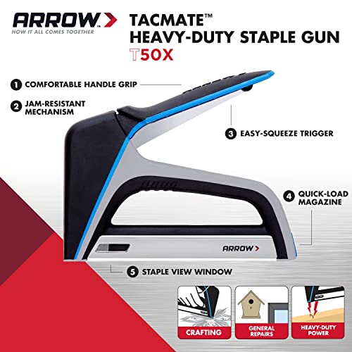 Arrow Fastener Arrow T50X HeavyDuty Staple Gun for Upholstery Furniture Office Decorating Fits 14 516 38 or 12 Staples - Image 3
