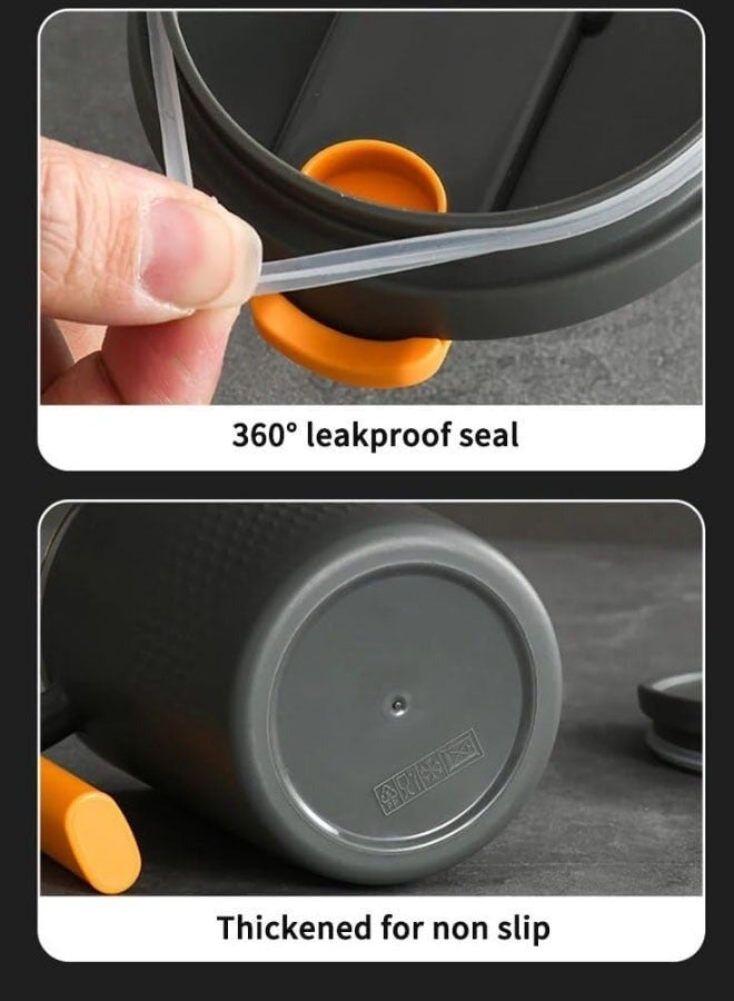 إن كي أكس كوب من الفولاذ المقاوم للصدأ بطبقتين بغطاء - كوب مضاد للحروق للأطفال والكبار، مثالي للاستخدام المكتبي - Image 5