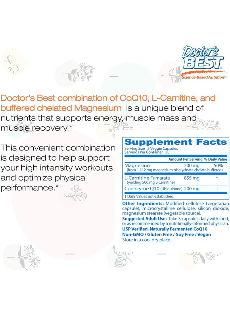 Coq10 Lcarnitine Magnesium 90 Veggie Caps