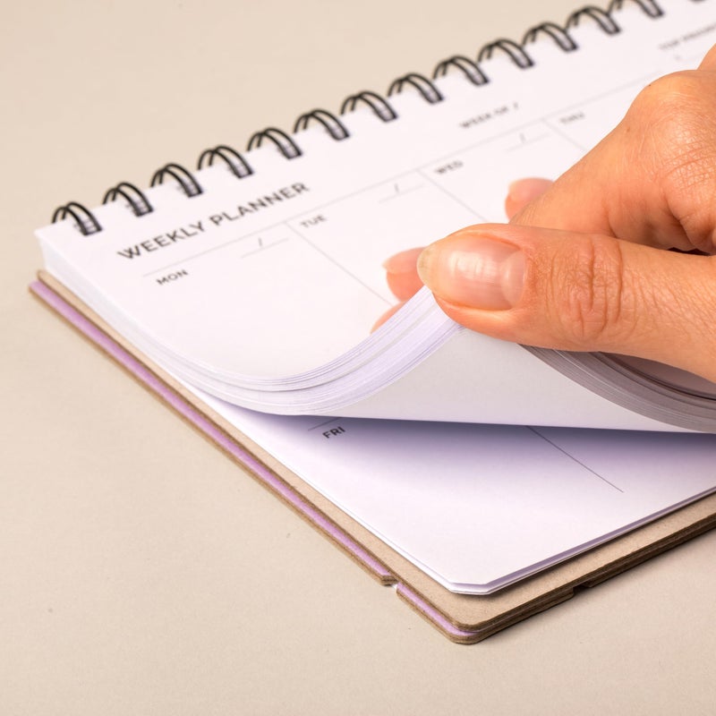 Two Tumbleweeds Undated Weekly Planner Notebook - Spiral Bound, 60 Pages, 5.75 x 8.5" (A5 size), Purple Cover - Image 3