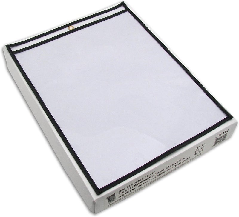 C-Line Stitched Shop Ticket Holders, Both Sides Clear, 11 x 14 Inches, 25 per Box (46114) - Image 2