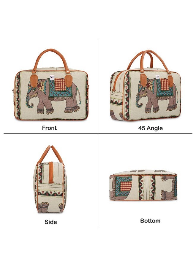 NFI essentials Pack of 2 Small Canvas Duffle Travel Bag for Men and Women, Luggage Travelling Bag for Women, Stylish Duffel Cabin Size Air Bags Hand Bag (21L) - Image 2