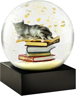 CoolSnowGlobes Cat on Books Cool Snow Globe - Image 1