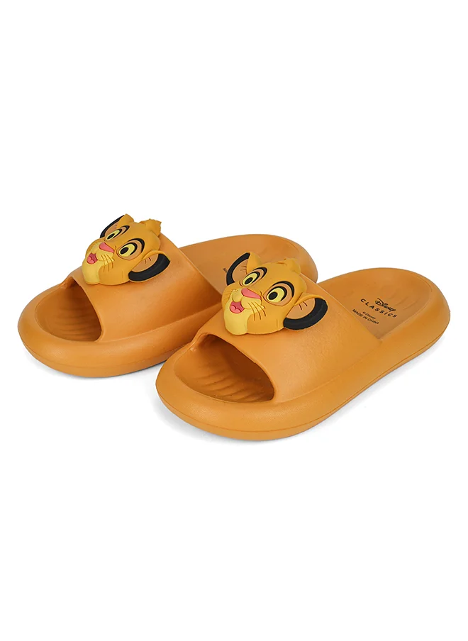 UrbanHaul UrbanHaul Boys Disney Lionking Print Slip on Sliders For Kids Suitable for Daily Use :- Yellow