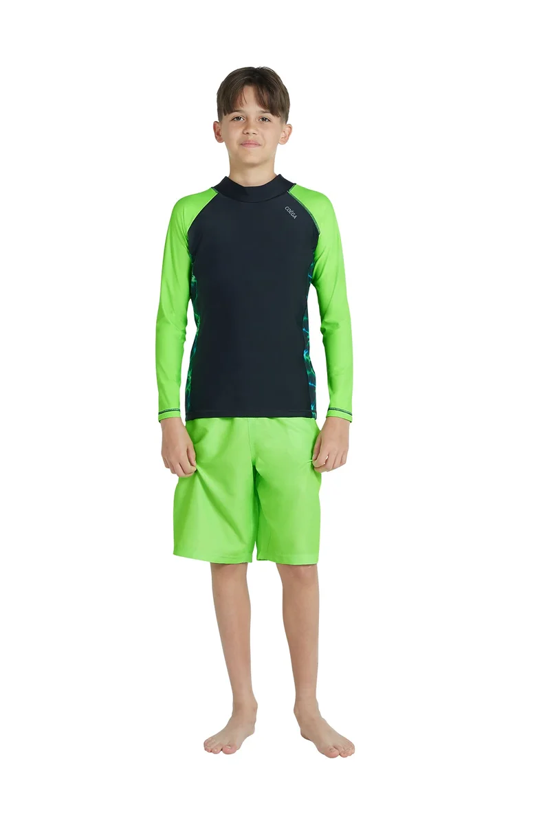 كويجا صن وير COEGA Boys Youth Swim Boardshorts - Nero Green Tie Dye