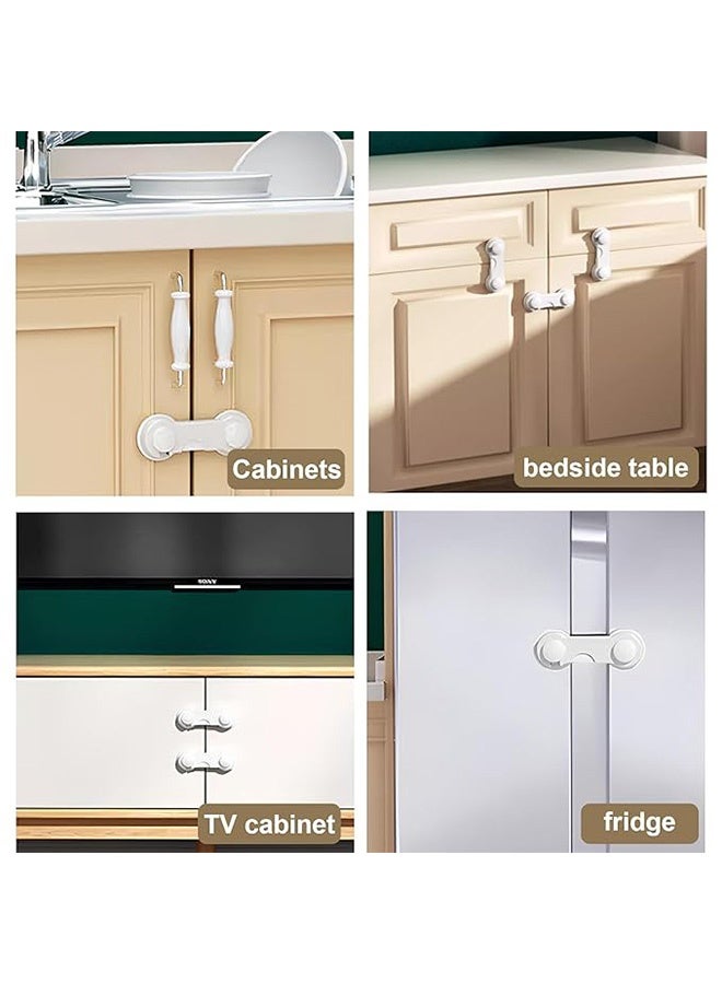 MXN 12 Pcs Child Safety Strap Locks Baby Locks for Cabinets and Drawers, Childproof Cabinet Locks for Drawer Cupboards Fridge Closet and Pantry, Child Proof Latch for Protecting Kids - Image 4