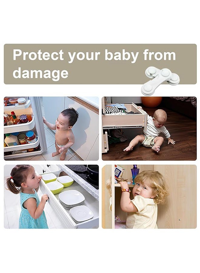 MXN 12 Pcs Child Safety Strap Locks Baby Locks for Cabinets and Drawers, Childproof Cabinet Locks for Drawer Cupboards Fridge Closet and Pantry, Child Proof Latch for Protecting Kids - Image 5