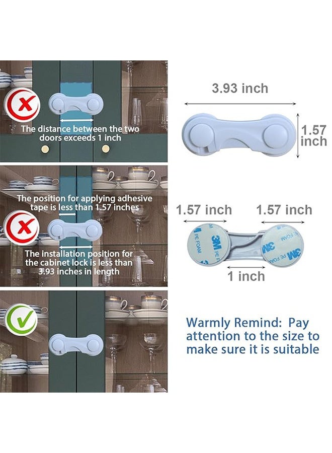 MXN 12 Pcs Child Safety Strap Locks Baby Locks for Cabinets and Drawers, Childproof Cabinet Locks for Drawer Cupboards Fridge Closet and Pantry, Child Proof Latch for Protecting Kids - Image 2