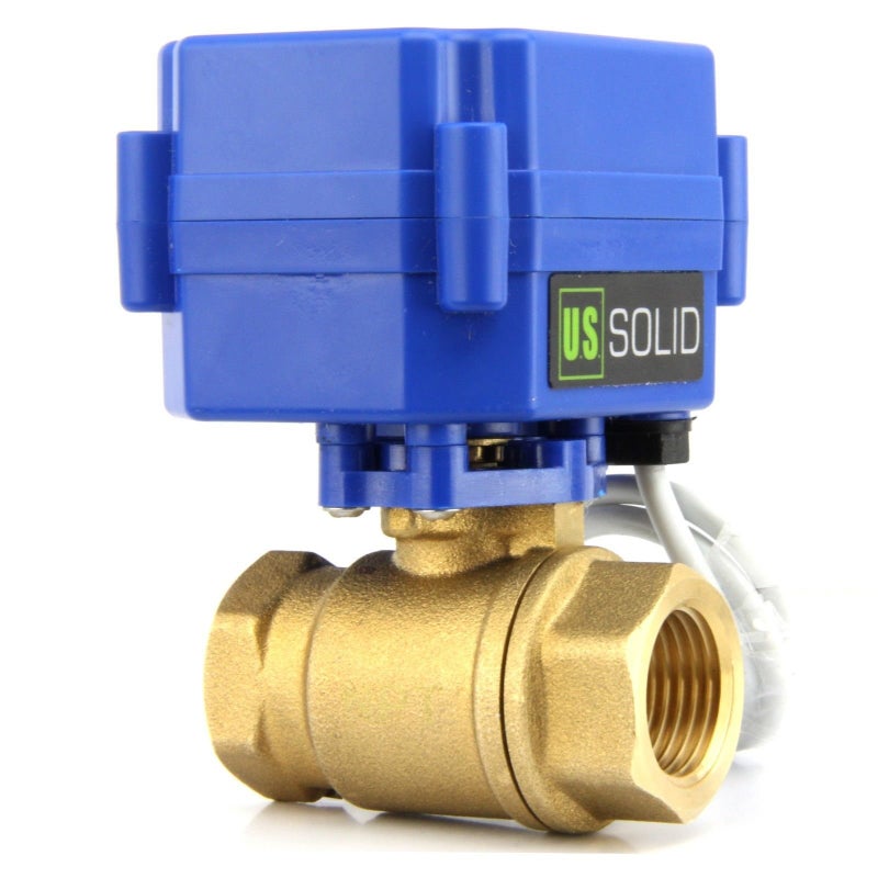 U.S. Solid Motorized Ball Valve Normally Open- 1/2" Brass Electrical Ball Valve DN15 with Full Port, 9-24V AC/DC and 2 Wire Auto Return Setup - Image 2