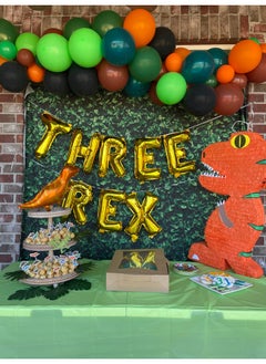 Atpata Funky Atpata Funky Dinosaur Theme Happy Birthday Party Supplies Combo Kit for unisex Dino Theme Decorations (Three Rex 3rd Birthday)  - Image 5