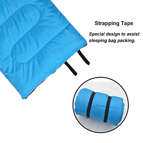 DESERT & FOX Cotton Flannel Sleeping Bags Attach Pillow, 4 Season Warm & Cold Weather Envelope Compression Sack, Lightweight & Portable Sleeping Bag for Outdoor Camping, Hiking, Traveling - Image 5