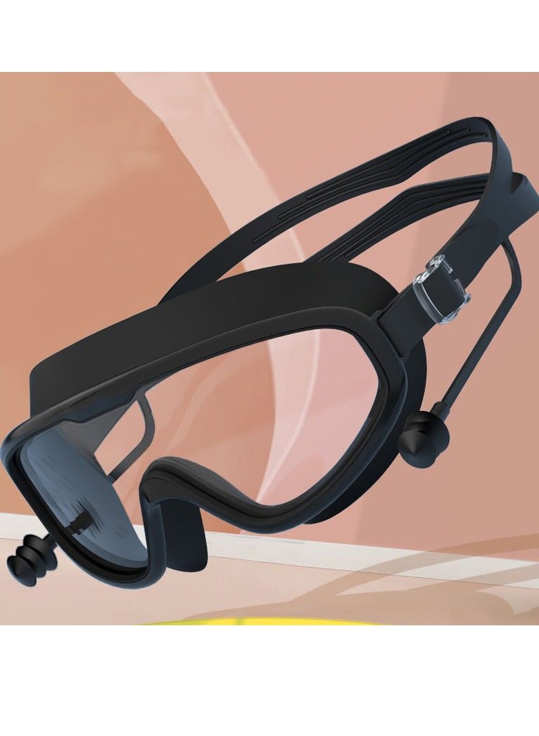 نظارات سباحة مضادة للضباب ومقاومة للأشعة فوق البنفسجية للبالغين الرجال النساء الشباب (أسود) - Image 2