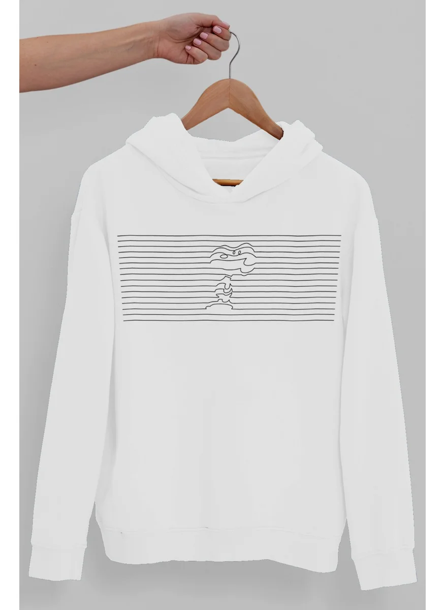 Rock&Roll Striped Dog White Hooded Women's Sweatshirt