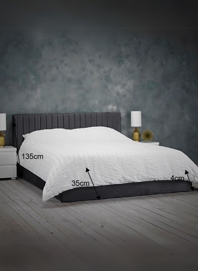 Bed and Mattress Home Athens Prestige Upholstered Single Size ( Mattress Size 90 X 190 CM ) Black Color Bed Size 202 L X  98 W ( Mattress Sold Separately ) - Image 3