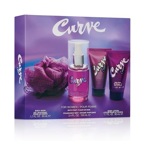 Curve Crush for Women Perfume Fragrance Set Body Wash Lotion Fragrance Mist and Loofa Day or Night Scent 4 Piece Set - Image 3