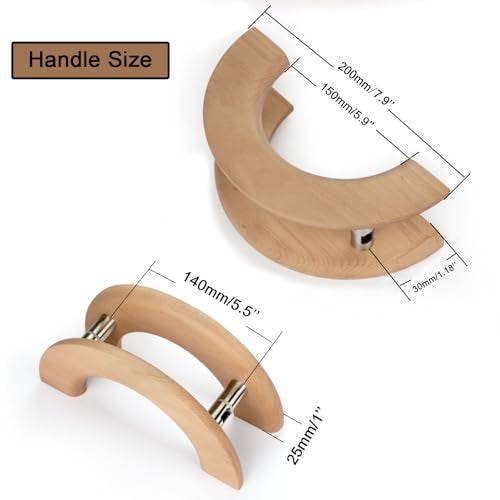Rzeloyde Sliding Barn Door Handle Commercial Push Pull Handle for SaunaGlass Door Front Doors Back to Back Handle Wood Diameter 200mm787 - Image 3