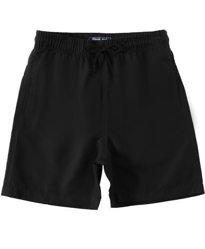 KAILUA SURF Boys Swim Trunks, High-Visibility Safety Colors and American Flag, Quick Dry Kids Shorts, Sizes 2T-16 (Black,56) - Image 1